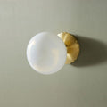 Avtoit | 1 Light Living Room Wall Lamp Minimalist Gold Wall Lamp with Orb Milk Glass Shade
