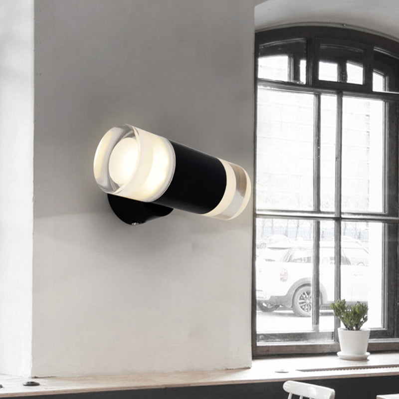 Avtoit | Metal tube wall light Minimalist 2 heads wall-mounted light in black for the living room