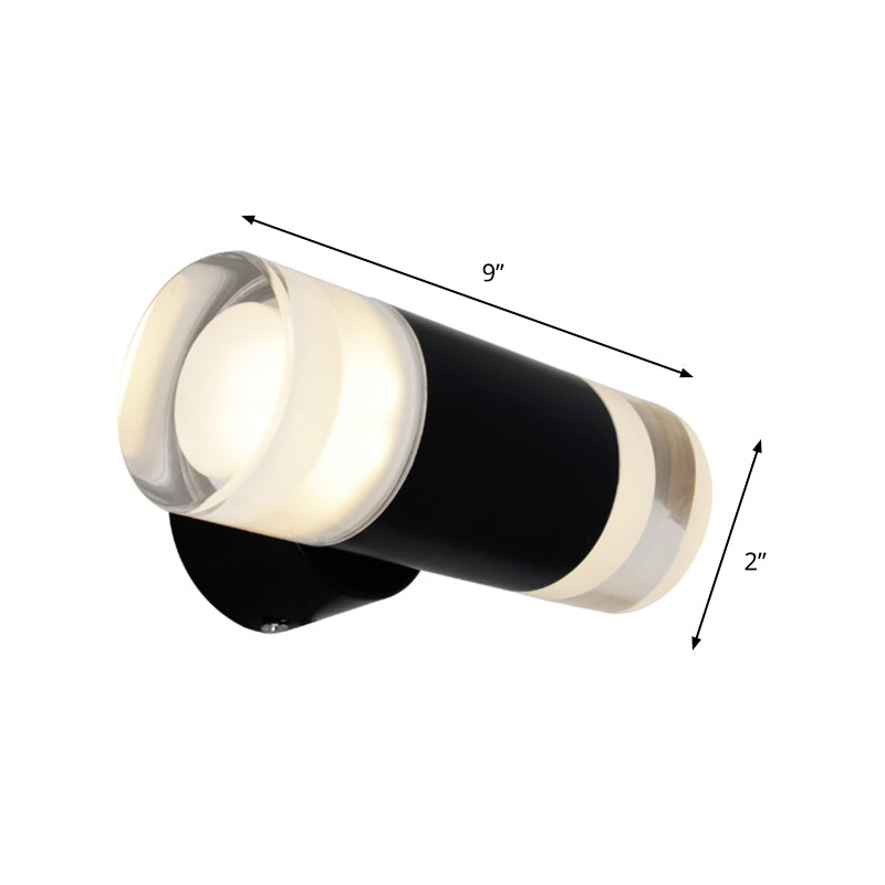 Avtoit | Metal tube wall light Minimalist 2 heads wall-mounted light in black for the living room