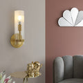 Avtoit | Modernism 1 Head Wall Light Brass Cylindrical Wall Mount Lighting with Clear Glass Shade