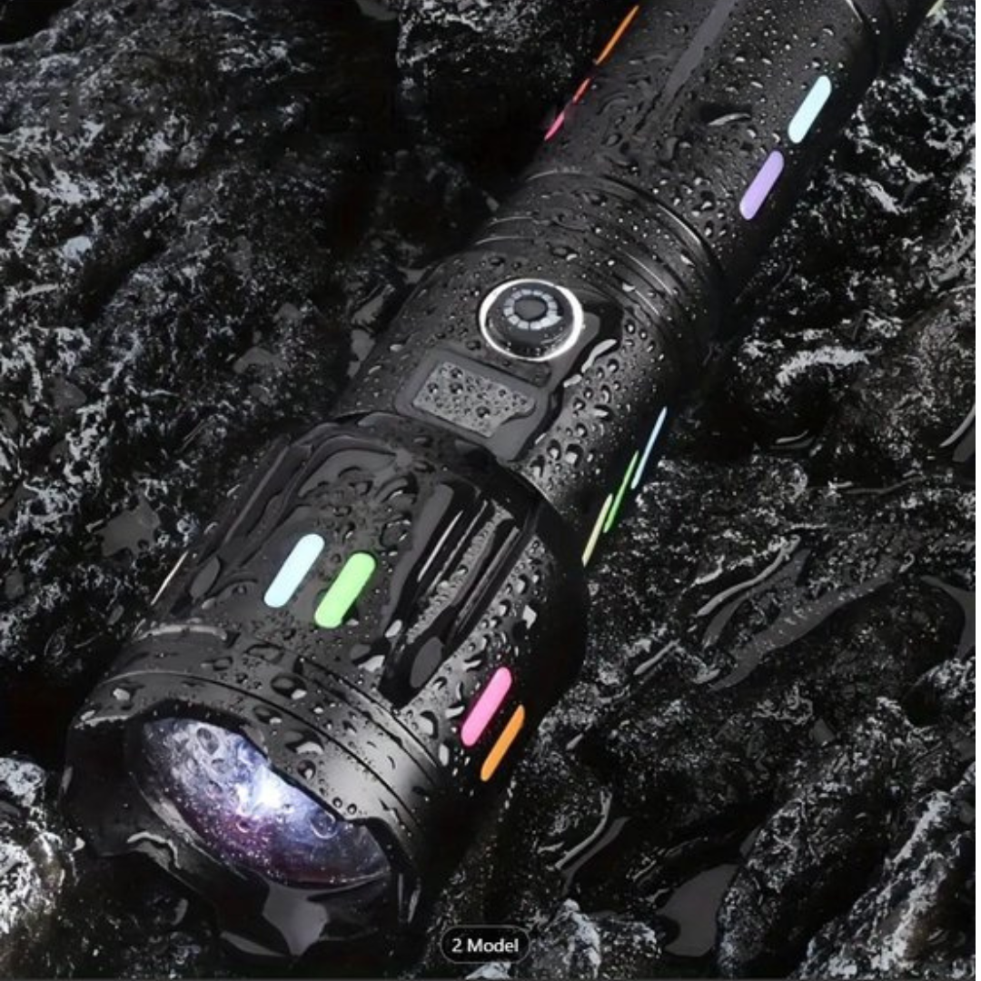 Avtoit | LED Flashlight With Power Display – Rechargeable High-Performance Flashlight With Glass Breaker & USB-C