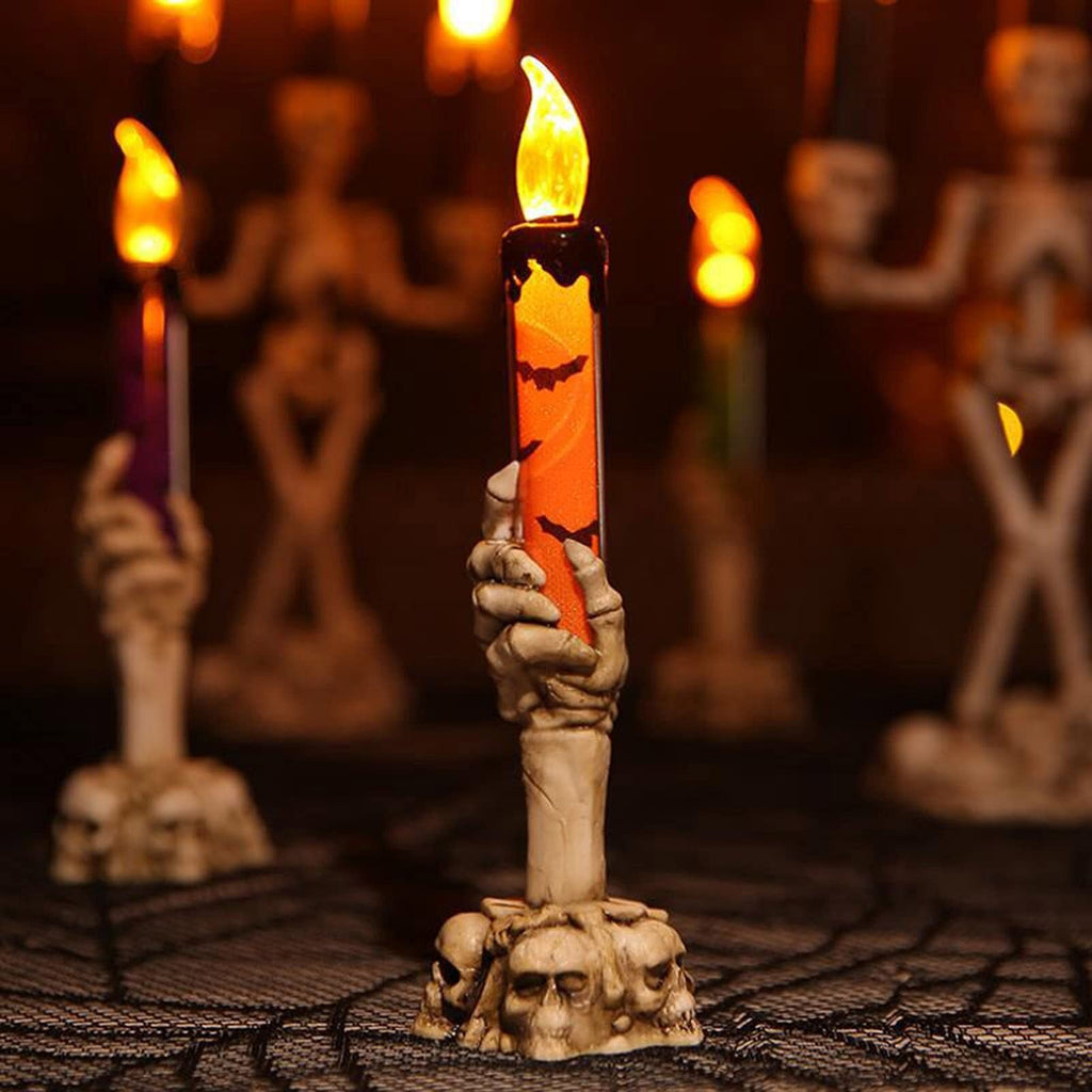 Avtoit | Halloween Ghost Hand Electronic Skeleton Candle Halloween Party Bar Props Decoration Glitter Lamp