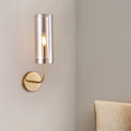 Avtoit | Contemporary Tube Wall Lamp Cognac/Light Blue Glass 1 Head Living Room Wall Mounted Light