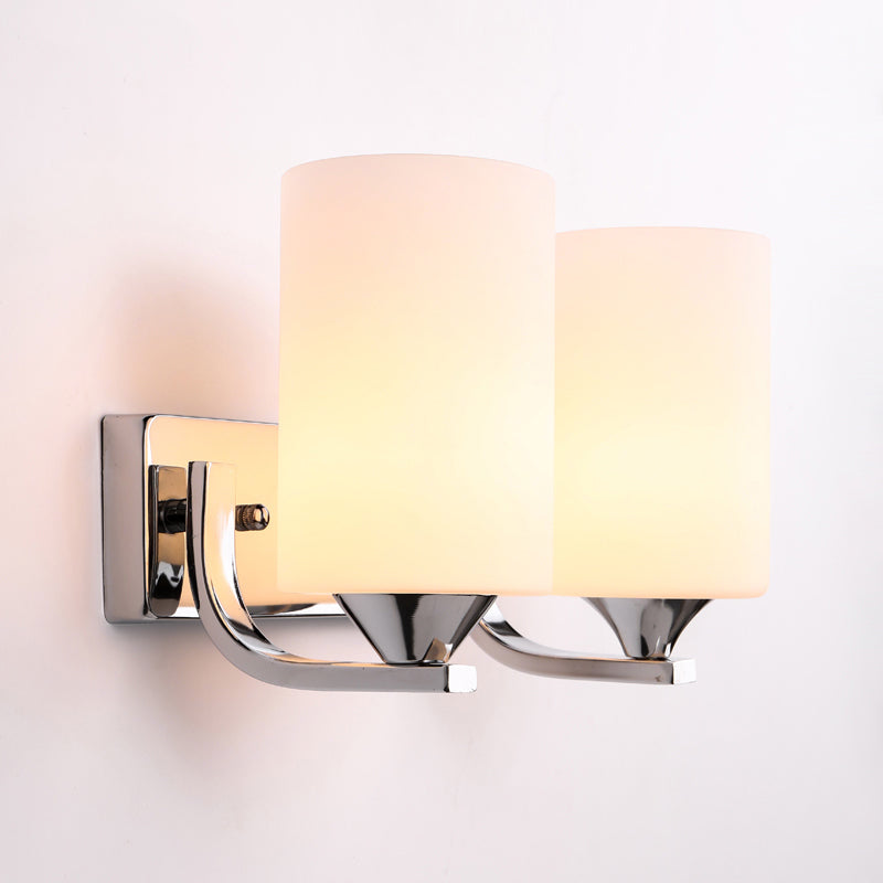 Avtoit | Chromatic Cylindrical Wall Lamp Modernist 2 Heads Milk Glass Wall Mount Lighting