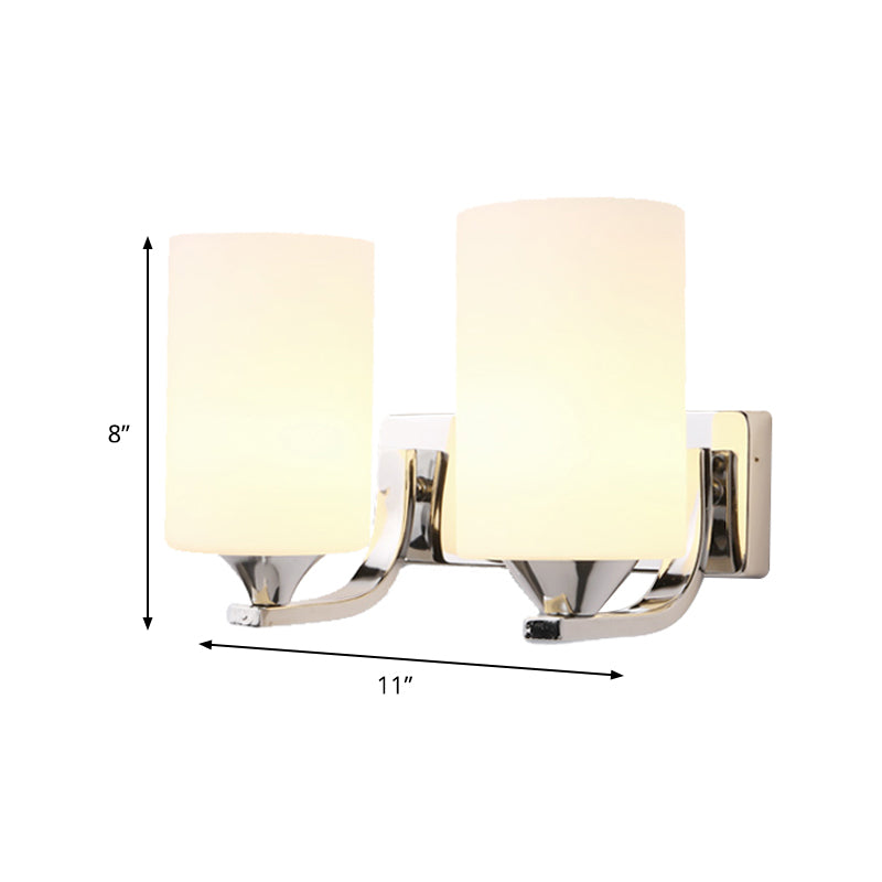 Avtoit | Chromatic Cylindrical Wall Lamp Modernist 2 Heads Milk Glass Wall Mount Lighting