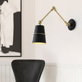 Avtoit | Metallic Conical Wall Light Modernist 1 Head Wall Mounted Lamp in White/Black with Adjustable Arm