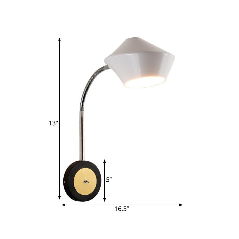 Avtoit | Urn Wall Light Contemporary Metal 1-Bulb Wall-Mounted Lighting in Black and White