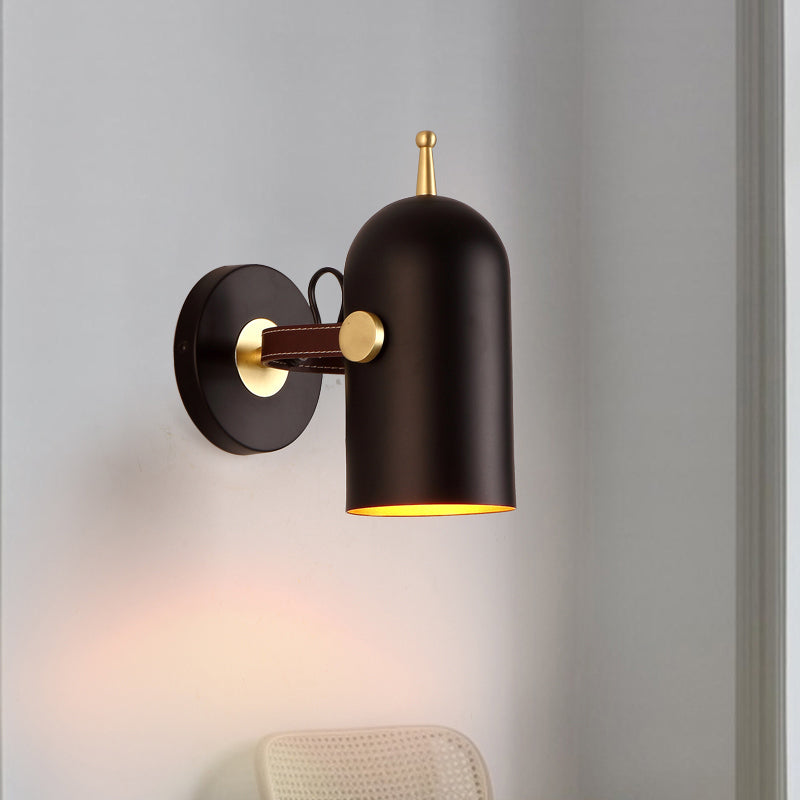 Avtoit | 1 Bulb Stair Wall Lamp Modern Black LED Wall Lighting with Extended Dome Iron Shade