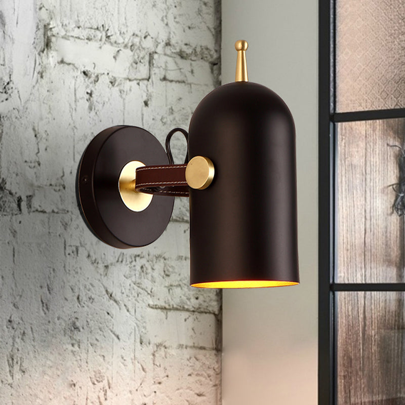 Avtoit | 1 Bulb Stair Wall Lamp Modern Black LED Wall Lighting with Extended Dome Iron Shade