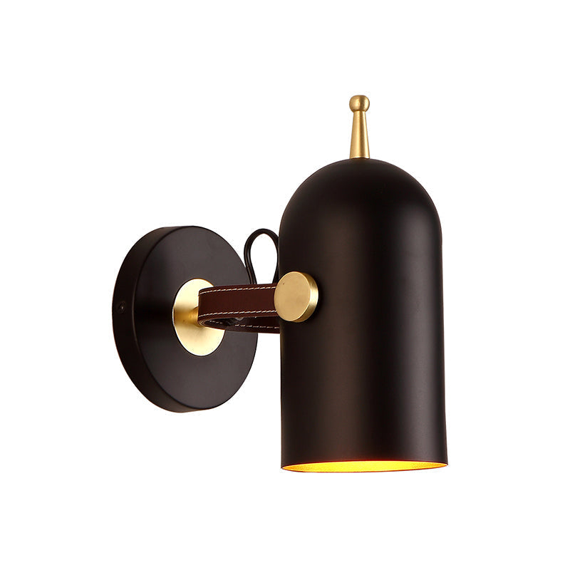 Avtoit | 1 Bulb Stair Wall Lamp Modern Black LED Wall Lighting with Extended Dome Iron Shade