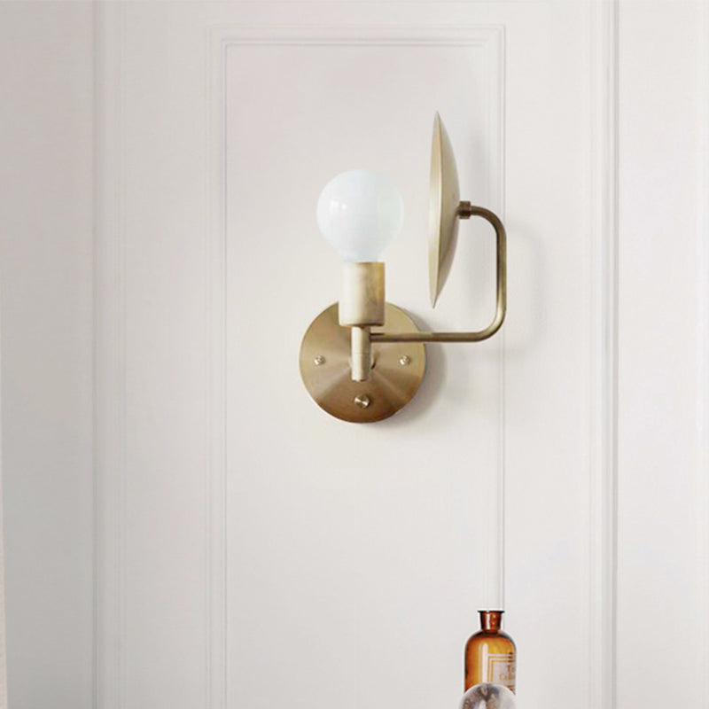 Avtoit | Modern Bare Bulb Metal Wall Lamp 1 Head LED Wall Light Fixture in Gold for the Living Room