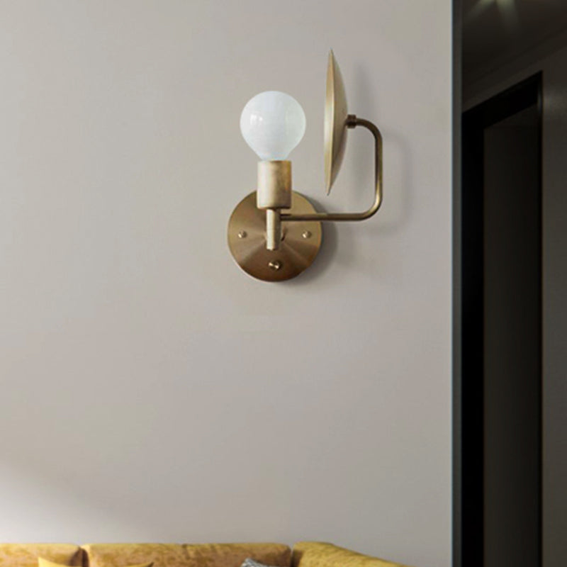 Avtoit | Modern Bare Bulb Metal Wall Lamp 1 Head LED Wall Light Fixture in Gold for the Living Room