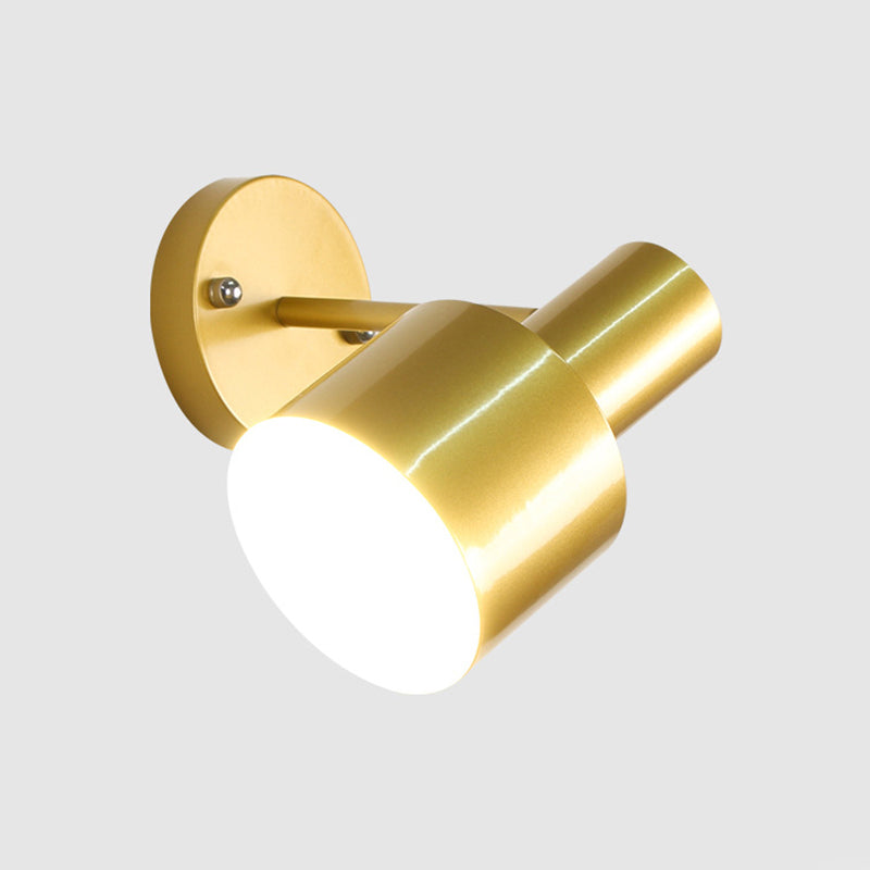 Avtoit | Simplicity 1-Bulb Wall Lighting Gold/Rose Gold Cylinder Wall Light with Metal Shade for the Bedroom