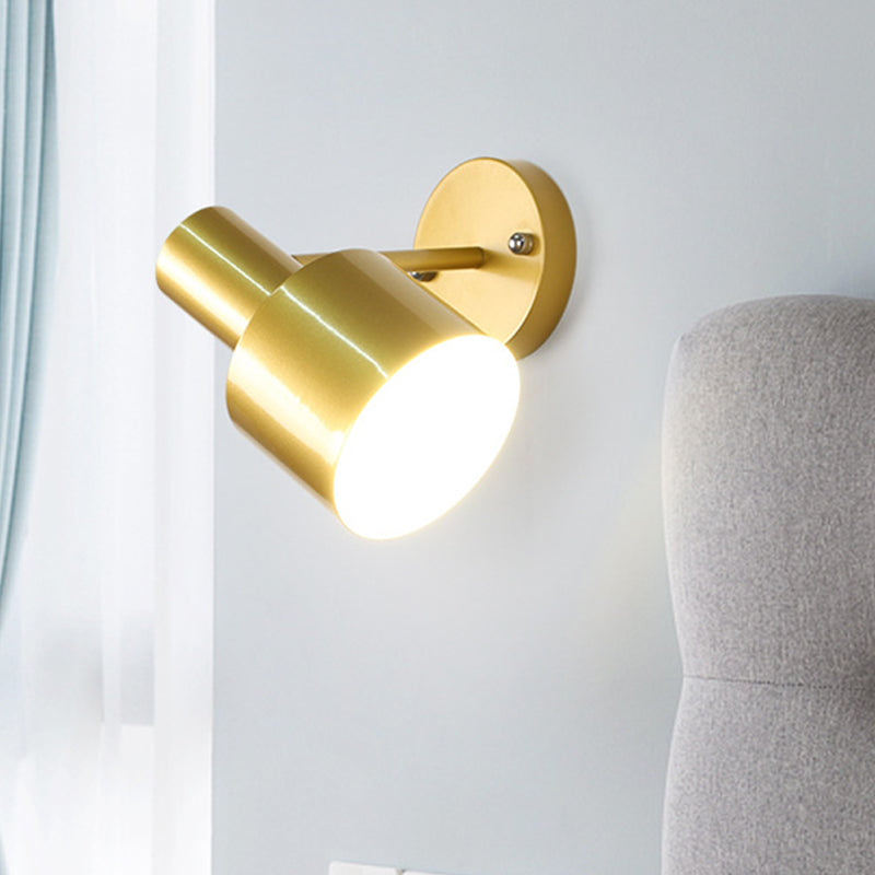 Avtoit | Simplicity 1-Bulb Wall Lighting Gold/Rose Gold Cylinder Wall Light with Metal Shade for the Bedroom