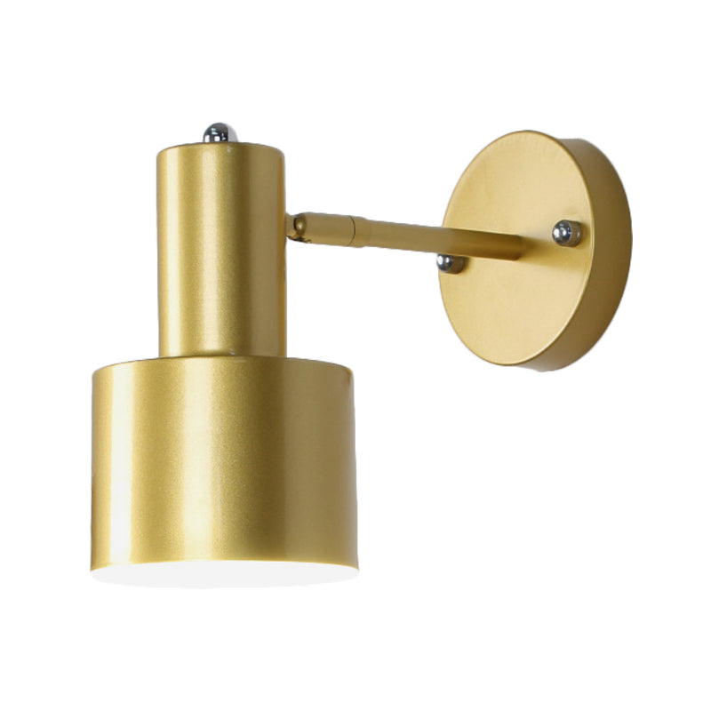 Avtoit | Simplicity 1-Bulb Wall Lighting Gold/Rose Gold Cylinder Wall Light with Metal Shade for the Bedroom