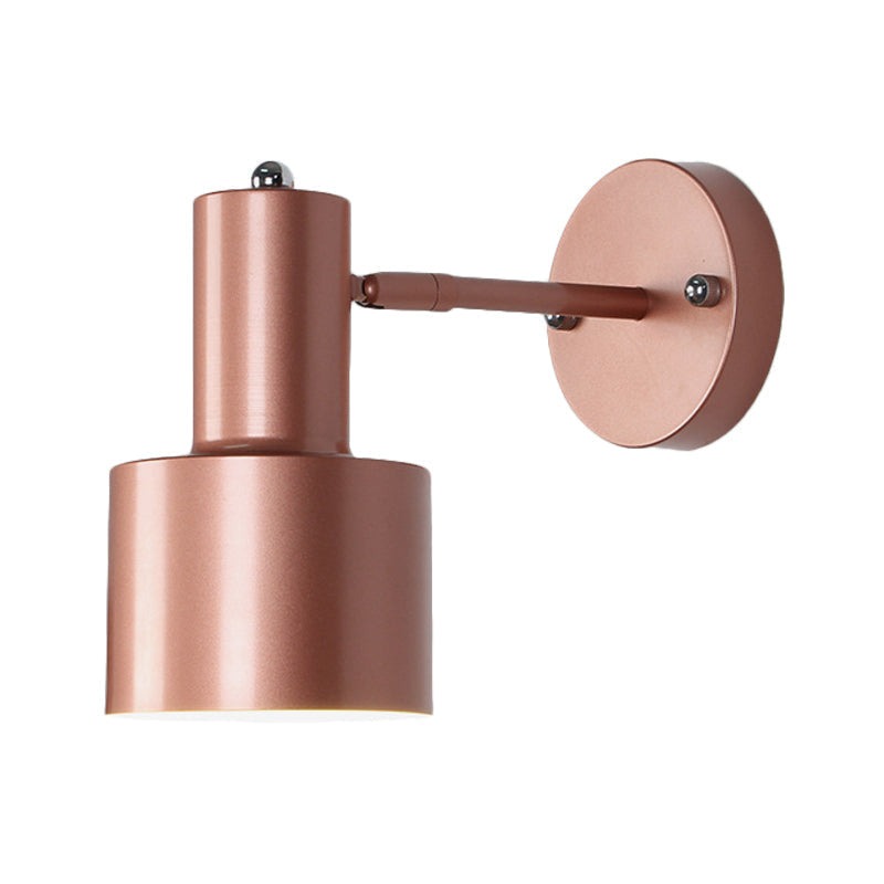 Avtoit | Simplicity 1-Bulb Wall Lighting Gold/Rose Gold Cylinder Wall Light with Metal Shade for the Bedroom
