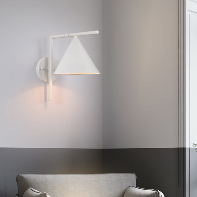 Avtoit | Conical Wall Application Lighting Contemporary Metal 1 Head Black/White/Gold Wall Lamp for Bedroom