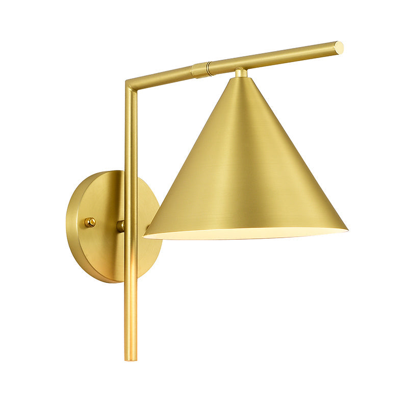 Avtoit | Conical Wall Application Lighting Contemporary Metal 1 Head Black/White/Gold Wall Lamp for Bedroom