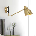 Avtoit | 1 Bulb Bedroom Wall Light Contemporary Gold Wall Mounted Lighting with Dome Metal Shade