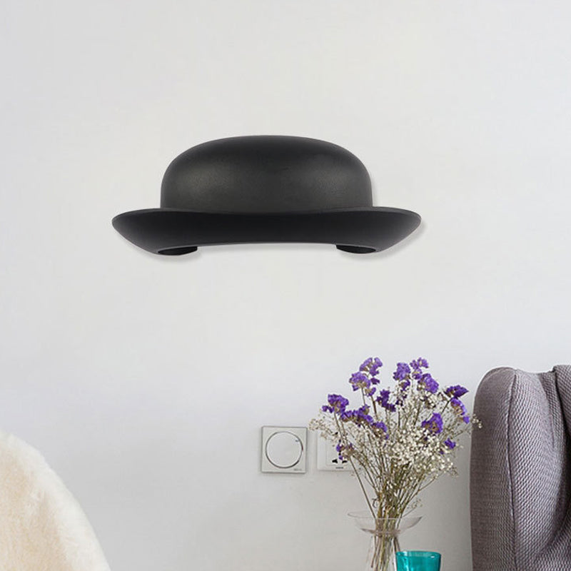 Avtoit | LED Bedroom Wall Light Modernism Black Wall Lighting with Hat Metal Shade in Warm/Natural Light
