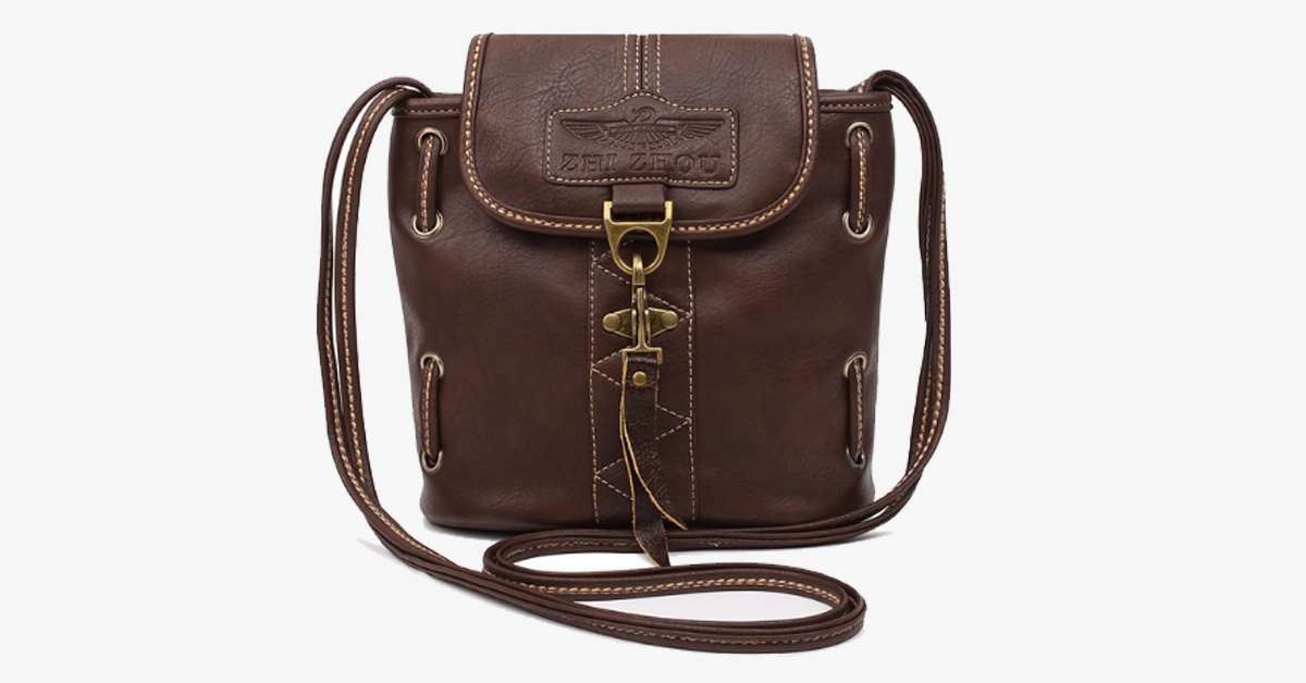 Avtoit | Vintage-style shoulder bags - Genuine brown leather crossbody shoulder bag - Portable handcrafted wallet