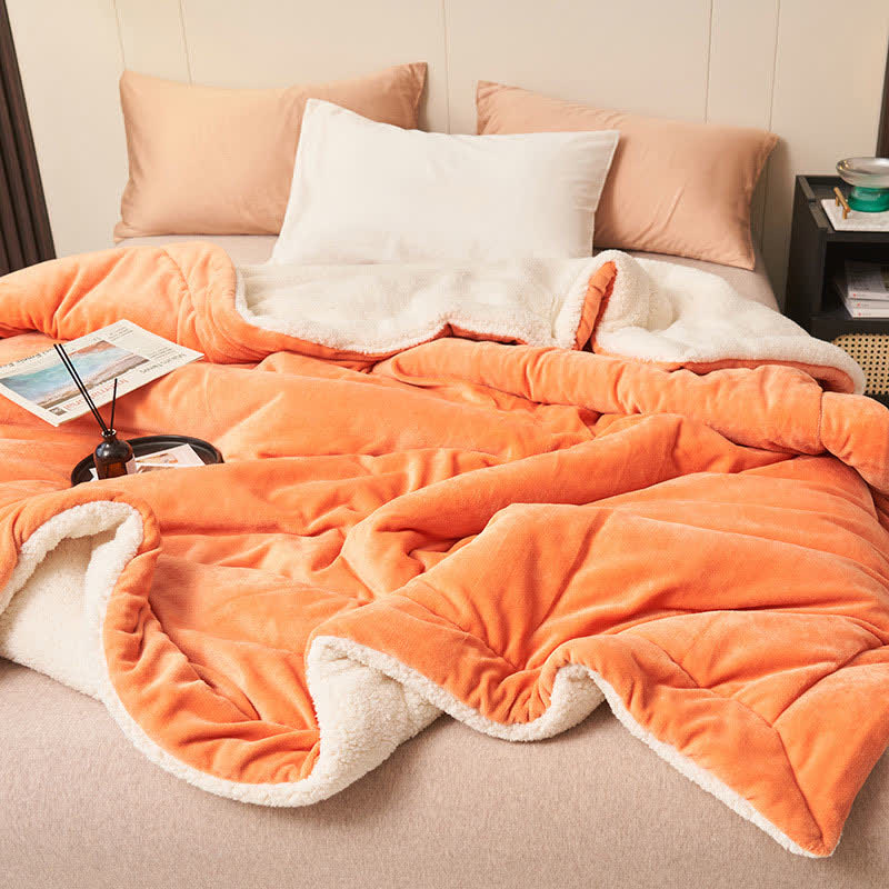Avtoit | Solid thick double-sided velvet cube blanket