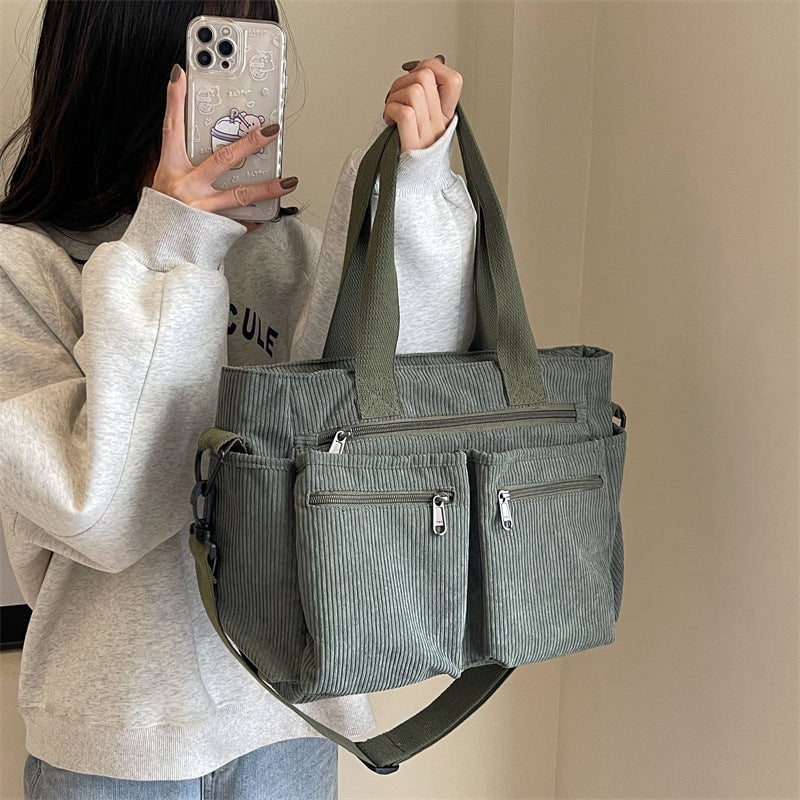 Avtoit | Solid Color Corduroy Tote Bag