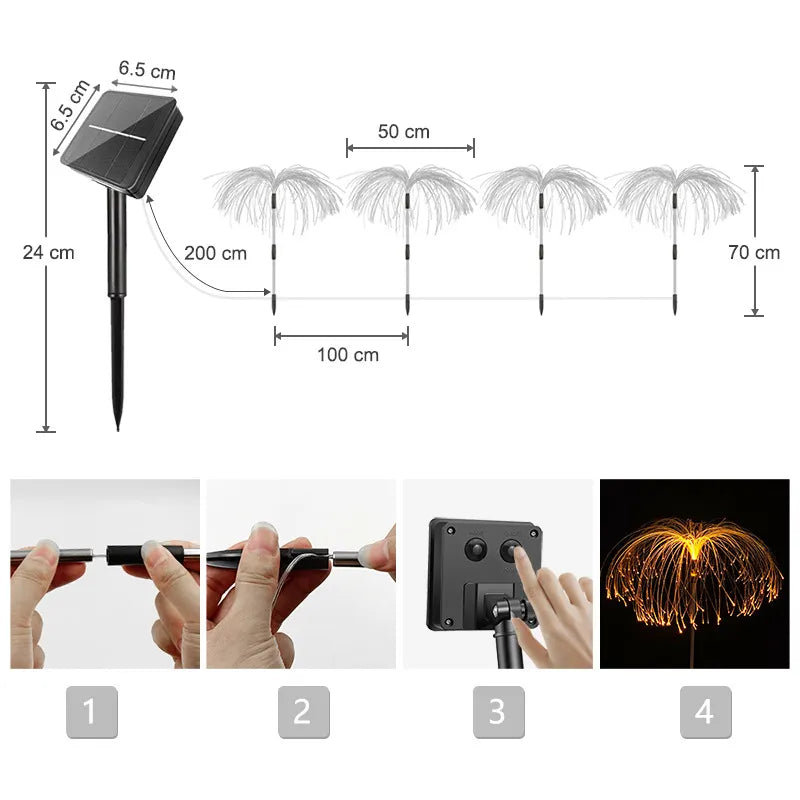 Avtoit | Solar Garden Light with Color Change – LED Lawn Light for Garden & Terrace, Firework Design