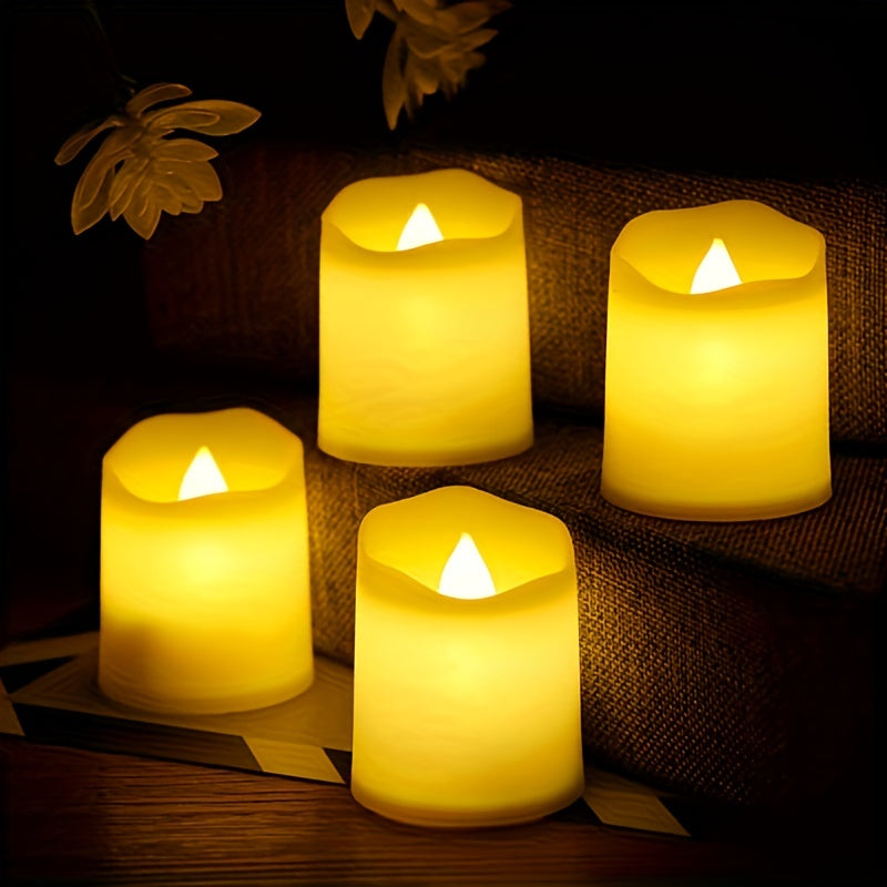 Avtoit | 24/50/100 Pack flameless LED candles – battery-operated flickering tealights, smokeless and romantic for weddings and engagements