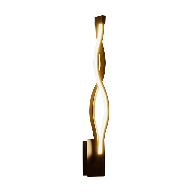 Avtoit | Contemporary LED Wall Lighting Black/White Curved Wall Lamp with Acrylic Shade, Warm/White Light