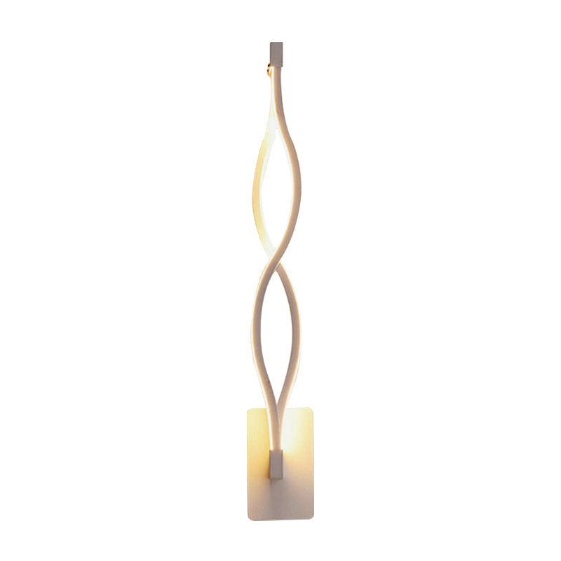 Avtoit | Contemporary LED Wall Lighting Black/White Curved Wall Lamp with Acrylic Shade, Warm/White Light