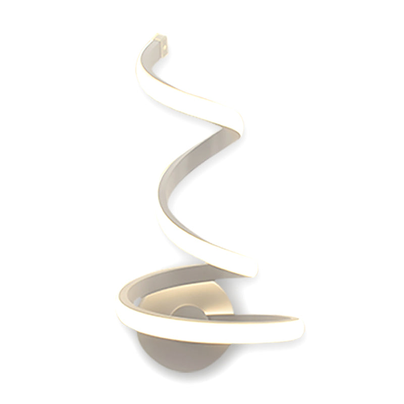 Avtoit | LED Dining Room Wall Light Modernist White Wall Mounted Lamp with Spiral Acrylic Shade