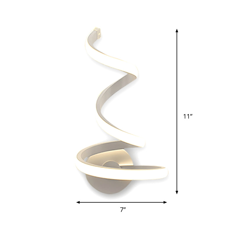 Avtoit | LED Dining Room Wall Light Modernist White Wall Mounted Lamp with Spiral Acrylic Shade