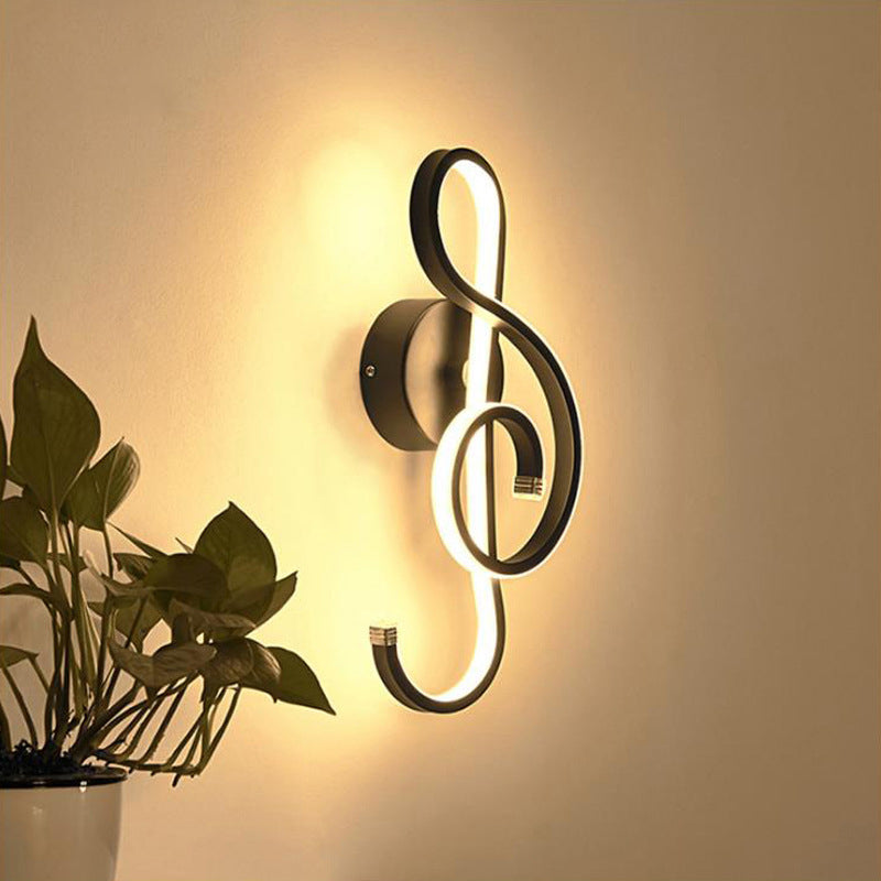 Avtoit | LED Nightstand Wall Lamp Contemporary White/Black/Coffee Wall-mounted Lighting with Spiral-shaped Acrylic Shade, Warm/White Light