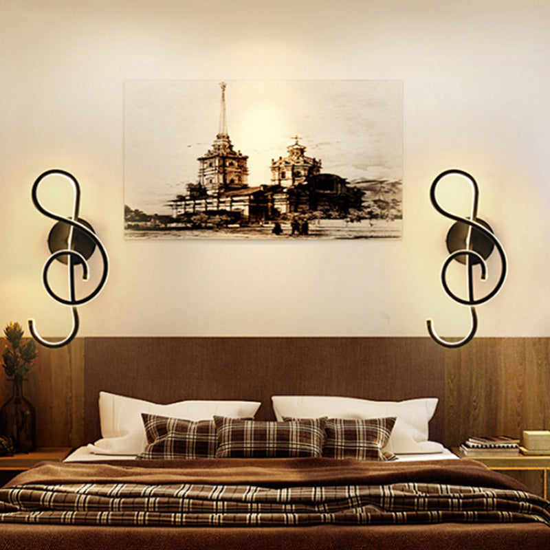 Avtoit | LED Nightstand Wall Lamp Contemporary White/Black/Coffee Wall-mounted Lighting with Spiral-shaped Acrylic Shade, Warm/White Light