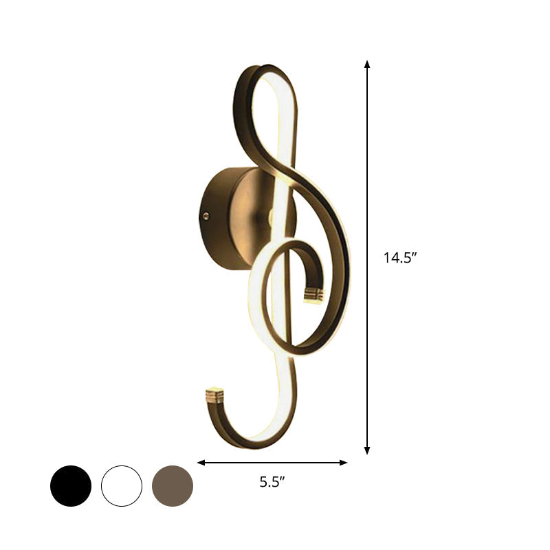 Avtoit | LED Nightstand Wall Lamp Contemporary White/Black/Coffee Wall-mounted Lighting with Spiral-shaped Acrylic Shade, Warm/White Light