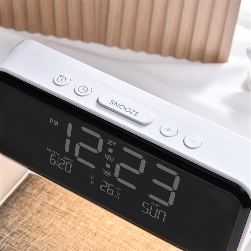 Avtoit | 3-in-1 Bedside Lamp with Wireless Charger – LCD Alarm Clock & Touch Dimmable LED Table Lamp