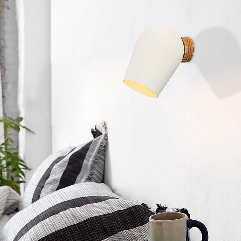 Avtoit | Dome Wall Light with White Metal Shade 1 Light Nordic Wall Lighting for Nightstand