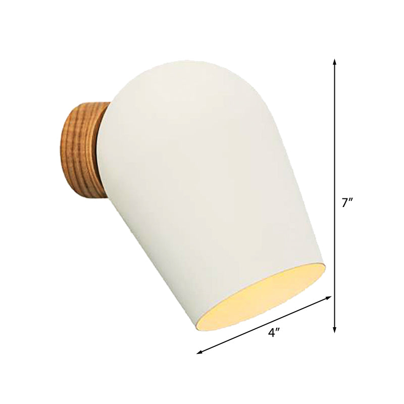 Avtoit | Dome Wall Light with White Metal Shade 1 Light Nordic Wall Lighting for Nightstand