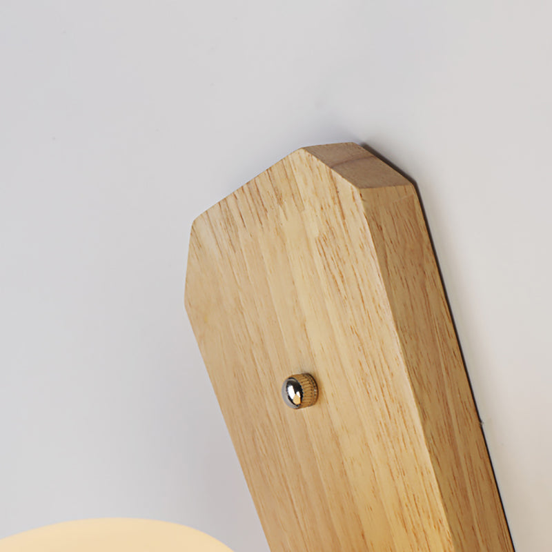 Avtoit | Milk Glass Mini Wall Mounted Lighting Nordic Style 1 Light Indoor Wall Light made of Wood for the Bedroom