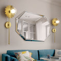 Avtoit | Brass Wall Light Torch 1 Light Metal and Clear Glass Mid-Century Modern Wall Light