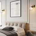 Avtoit | Clear Textured Glass Sphere Wall Lighting Modern Vintage Single Light Mini Wall Mount Light in Gold