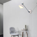 Avtoit | 5.5"/6"/7" W Armed Wall Sconce Minimalism Metal 1 Main Wall Mount Lighting in Gray for Living Room
