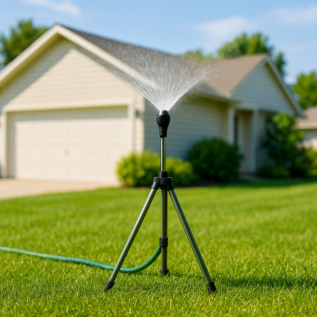 Avtoit | Adjustable 360° Garden Sprinkler on Tripod – Stainless Steel Height-Adjustable Lawn Irrigation System