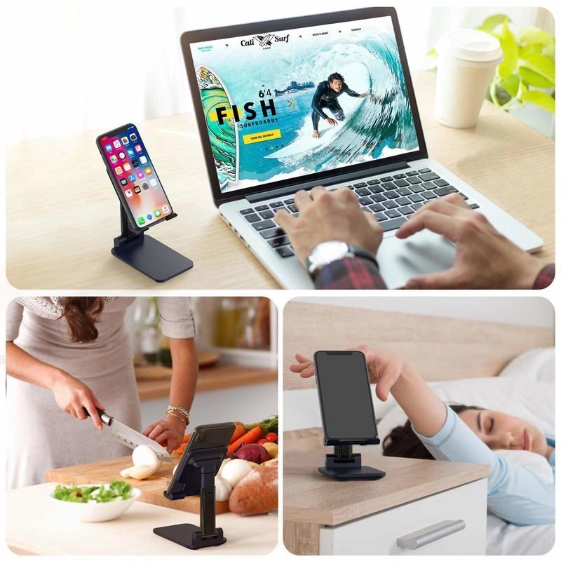 Foldable Phone and Tablet Stand with Rubberized Grips