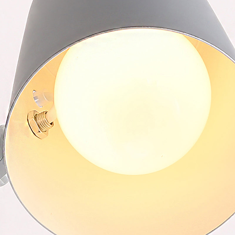 Avtoit | Gray/White/Pink/Yellow/Blue/Green Cone Wall Lamp Minimalist Metal 1 Light Wall Mount Lamp for Nightstand