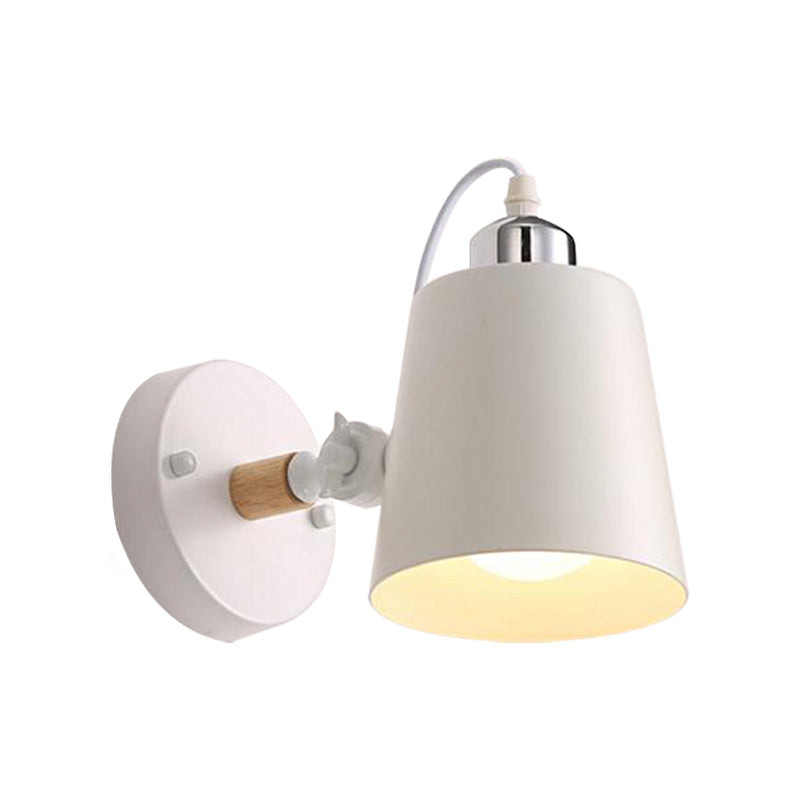 Avtoit | Gray/White/Pink/Yellow/Blue/Green Cone Wall Lamp Minimalist Metal 1 Light Wall Mount Lamp for Nightstand