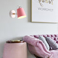 Avtoit | Gray/White/Pink/Yellow/Blue/Green Cone Wall Lamp Minimalist Metal 1 Light Wall Mount Lamp for Nightstand