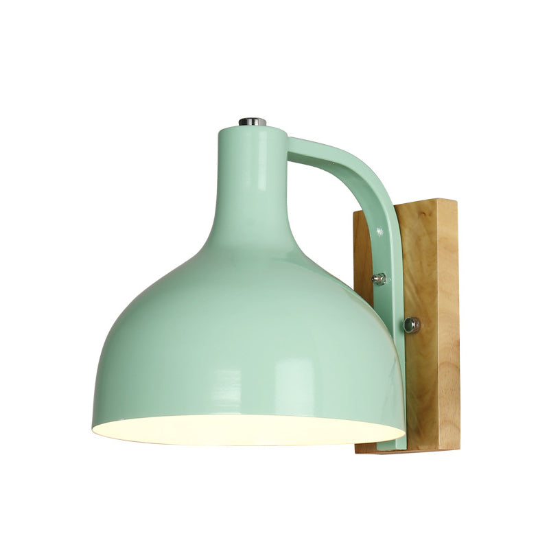 Avtoit | Barn Shade Wall Mount Light Nordic Metal 1 Head 7.5" B White/Pink/Blue/Green Wall Lighting Fixture for Bedroom Nightstand