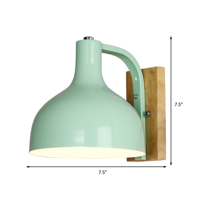 Avtoit | Barn Shade Wall Mount Light Nordic Metal 1 Head 7.5" B White/Pink/Blue/Green Wall Lighting Fixture for Bedroom Nightstand